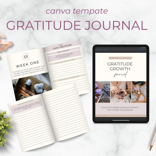 Gratitude Growth Journal Canva Template